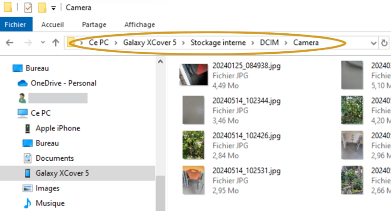 Transf rer ses photos - Explorateur de fichiers camera.png