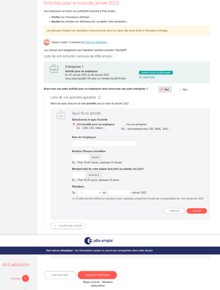Fichier:Faire son actualisation sur P le Emploi Screenshot 2023-01-10 at 15-30-10 Simulateur Actualisation.png