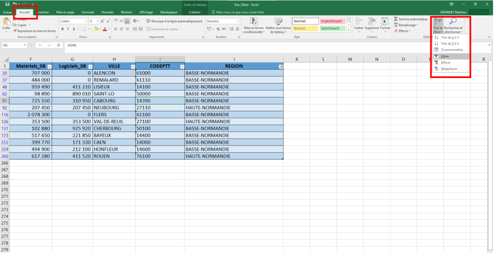comment effacer tous les filtres excel