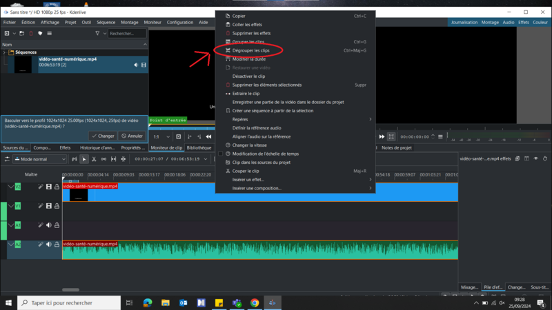 Montage vid o - Dissocier le son de l image Capture d cran 2024-09-25 092852.png