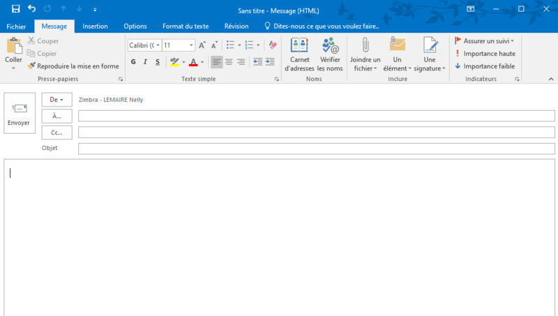 Classer un message avant de l envoyer - Outlook nouveau message.png