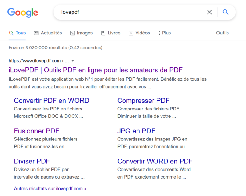 Modifier un fichier PDF en ligne Affichage google.PNG